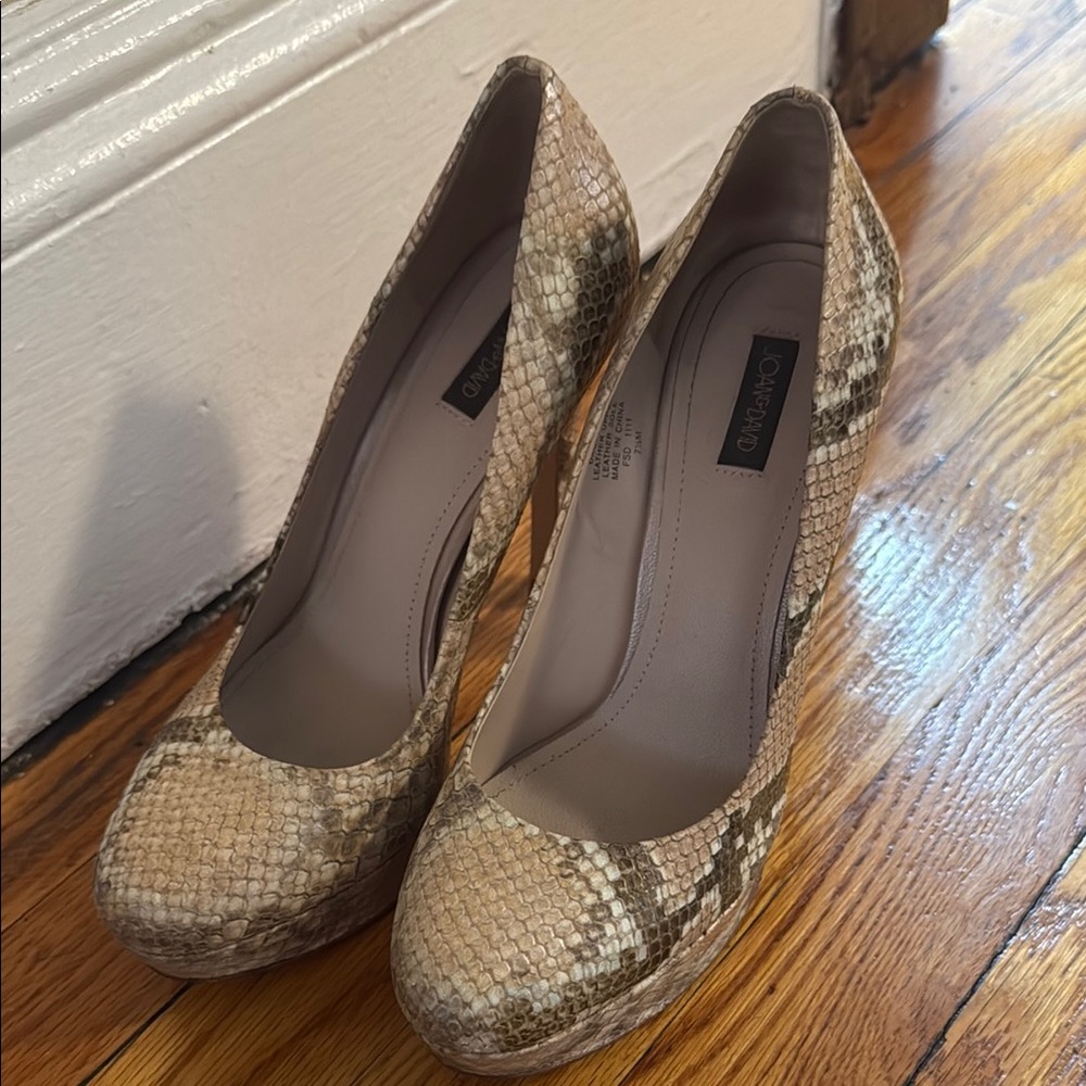 Charming Charlie Snakeskin Patterned Heels